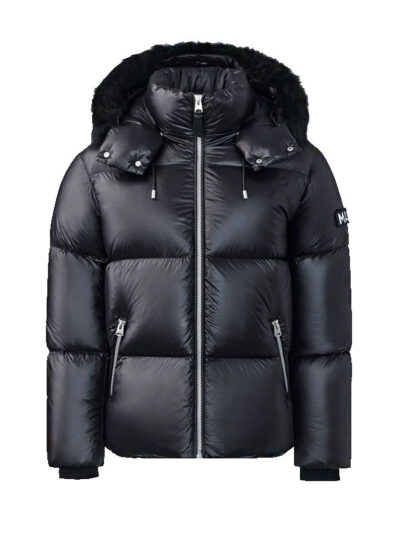 Mackage Black Shearling Puffer Hooded Jacket