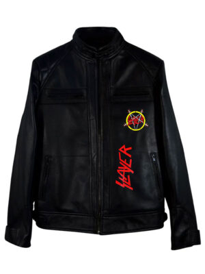 Men's Slayer Black Leather Quilted Jacket