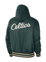 NBA Boston Celtics Hooded Green Bomber Jacket