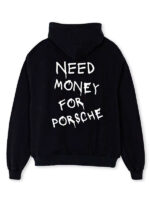 Need Money for Porsche Oversized Black Hoodie