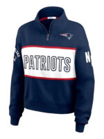 New England Patriots Erin Andrews Quarter-Zip Blue Jacket