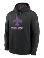 New Orleans Saints NFL Crucial Catch Black Pullover Hoodie