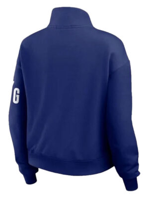 New York Giants Erin Andrews Quarter-Zip Blue Jacket