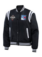 New York Rangers 2024 Stadium Series Black Bomber Jacket