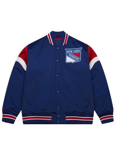 New York Rangers Heavyweight Blue Satin Jacket