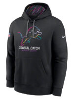 NFL Detroit Lions Crucial Catch Black Pullover Hoodie