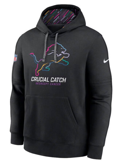 NFL Detroit Lions Crucial Catch Black Pullover Hoodie