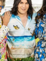 Noel Fielding Butterfly Beach Blue Shirt