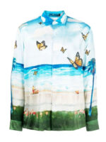 Noel Fielding Butterfly Beach Blue Shirt