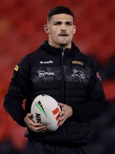 NRL Penrith Panthers Black Hooded Puffer Jacket