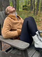 Olivia Ponton Brown Shearling Suede Jacket