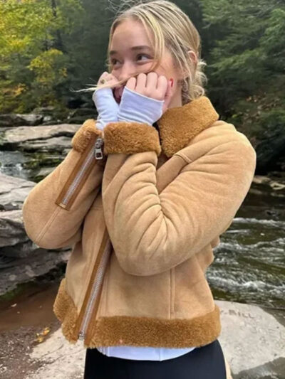 Olivia Ponton Brown Shearling Suede Jacket