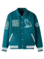 OVO Campus Cambridge Green Wool Varsity Jacket