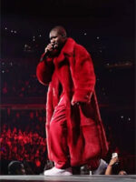 Past Present Future 2024 Usher Red Fur Coat