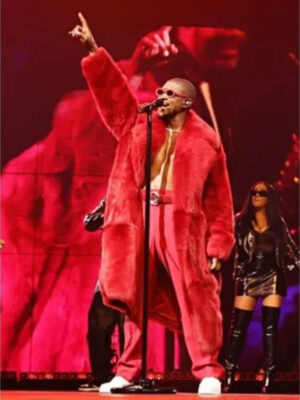 Past Present Future 2024 Usher Red Fur Coat