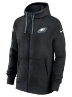 Philadelphia Eagles Black Sideline Club Zipp Hoodie