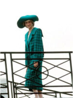 Princess Diana Green Plaid Trench Coat