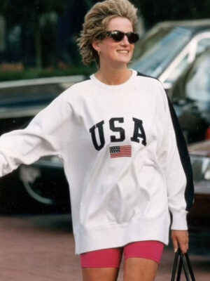 Princess Diana USA White Oversized Sweatshirt