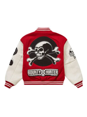 Red Wool & Leather Supreme Bounty Hunter Varsity Jacket