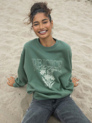 Rejoice And Bloom Oversized Crewneck Sweatshirt