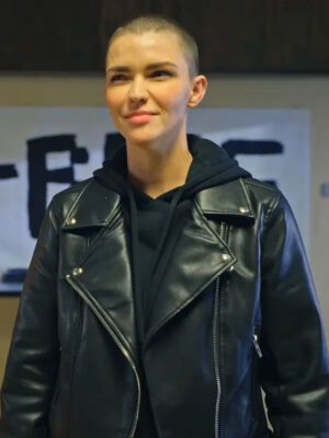 Ruby Rose 1UP 2022 Black Leather Jacket