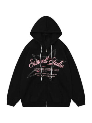 Saineedl Studio Pentagram Print Zip-Up Hoodie