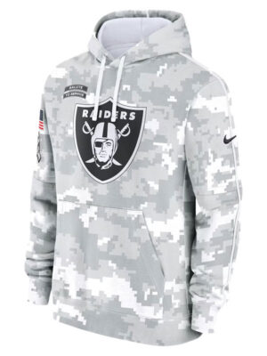 Salute to Service Las Vegas Raiders Grey Camo Hoodie