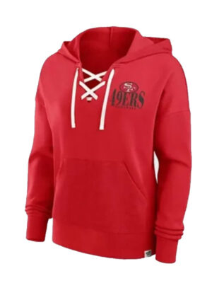 San Francisco 49ers Lace-Up Red Pullover HoodieSan Francisco 49ers Lace-Up Red Pullover Hoodie