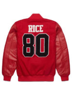 San Francisco Jerry Rice GOAT Red Varsity Jacket