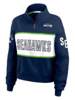 Seattle Seahawks Erin Andrews Quarter-Zip Blue Jacket