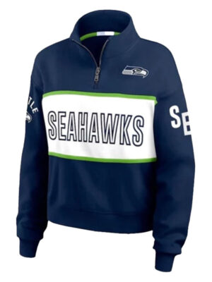 Seattle Seahawks Erin Andrews Quarter-Zip Blue Jacket