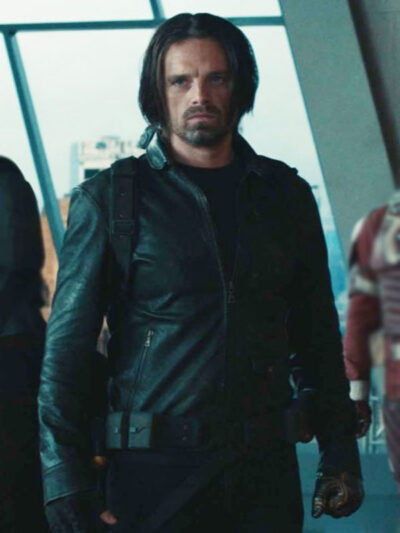 Sebastian Stan Thunderbolts 2025 Black Leather Jacket