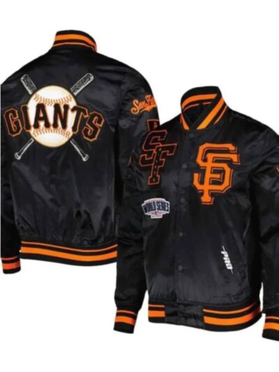 SF Giants Mash Up Black Satin Jacket