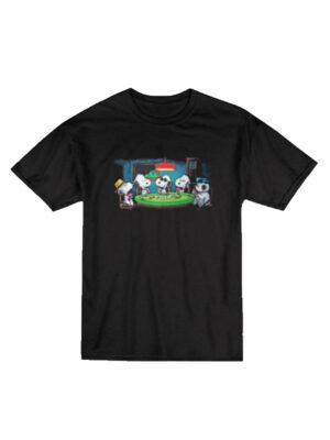 Snoopy Peanuts Poker Playing Black Shirt