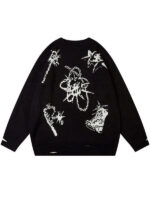 Star Pattern Oversized Knitted Sweater