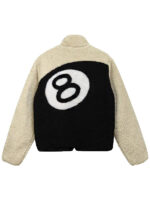 Stussy 8 Ball Reversible White Sherpa Jacket