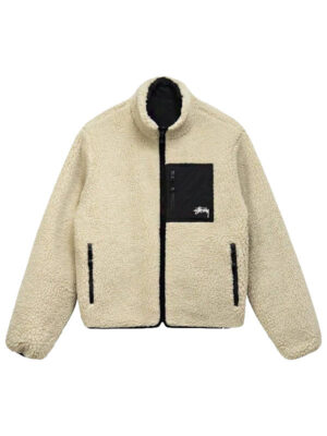 Stussy 8 Ball Reversible White Sherpa Jacket