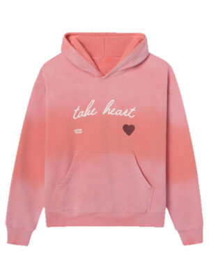 Take Heart Oversized Pink Pullover Hoodie