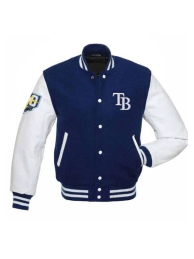 TB Rays Blue and White Letterman Varsity Jacket