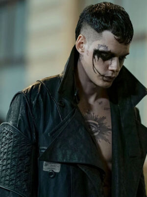 The Crow 2024 Bill Skarsgard Black Trench Coat