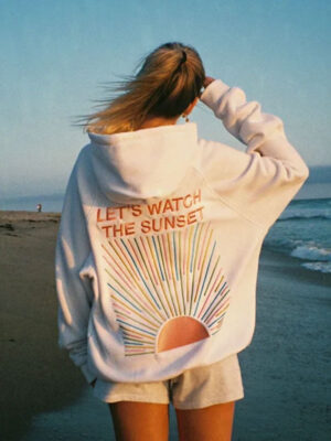 The Sunset Let’s Watch Pullover White Hoodie