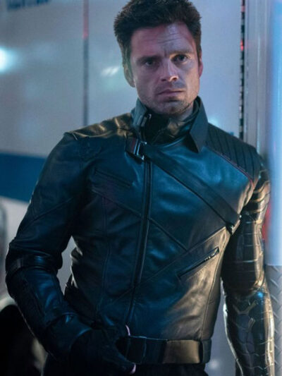 Thunderbolts 2025 Sebastian Stan Black Leather Jacket