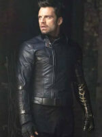 Thunderbolts 2025 Sebastian Stan Black Leather Jacket