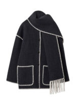 Toteme Embroidered Scarf Grey Jacket