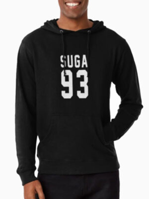 Unisex BTS Suga 93 Black Pullover Hoodie