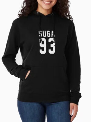 Unisex BTS Suga 93 Black Pullover Hoodie