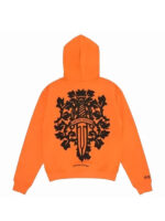 Unisex Chrome Hearts Orange Pullover Hoodie