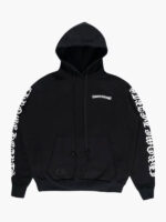 Unisex Chrome Hearts Script Black Pullover Hoodie