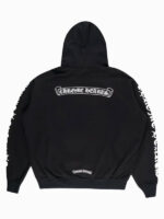 Unisex Chrome Hearts Script Black Pullover Hoodie