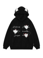 Unisex Cute Devil Ear Zip-Up Hoodie